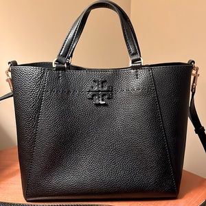 Tory Burch black leather tote